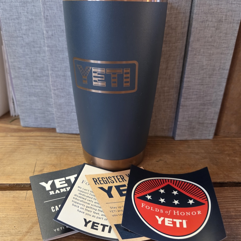 YETI Folds Of Honor Blue And Copper Rambler Nwt